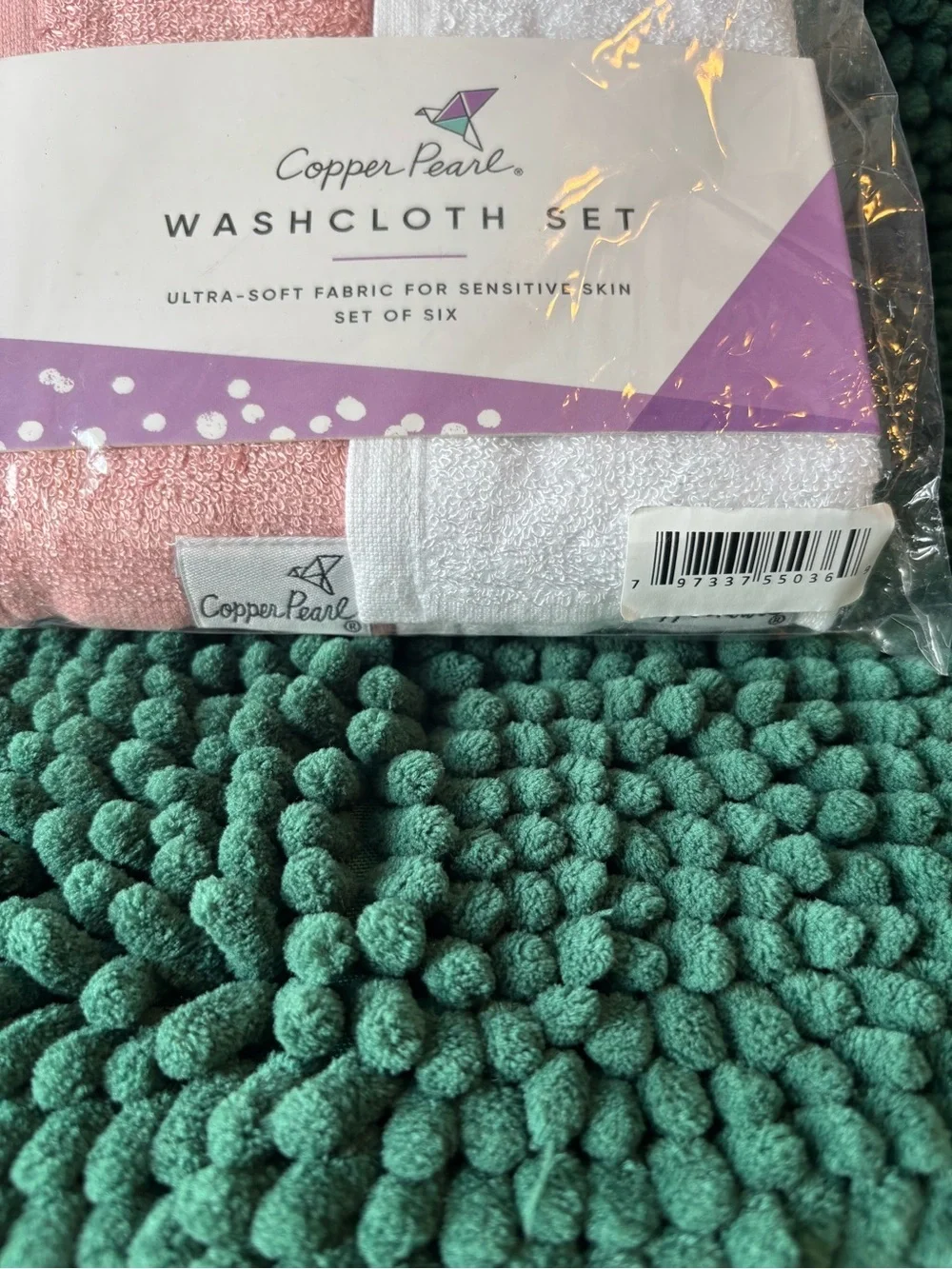 Copper Pearl Kids Washcloth Set - Pink & White